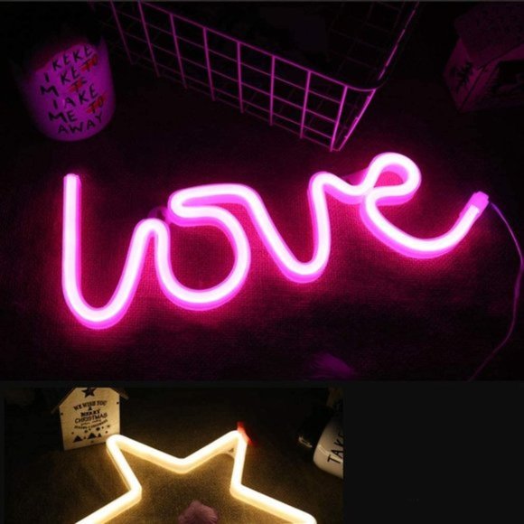 UO Neon Pink Love Sign Led Room Decoration Light - Picture 4 of 6